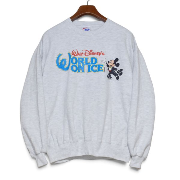 画像1: 【90’s】【ビンテージ】【USA製】【ジャージーズ】【JERZEES】【Disney】【Walt Disney’s World On Ice】【ミッキーマウス】【スウェット】【グレー】【サイズL】  (1)