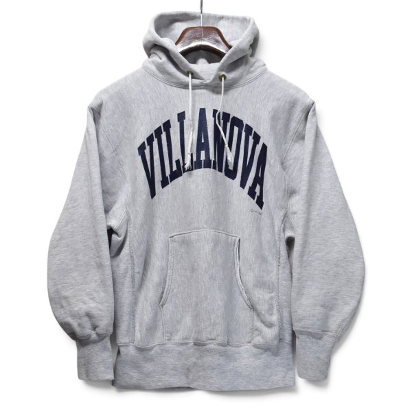 画像1: 【80’s】ビンテージ【USA製】【チャンピオン】【Champion】リバースウィーブ【REVERSE WEAVE】【VILLANOVA】【カレッジパーカー】プルオーバーパーカー【グレー】【サイズM】  (1)