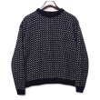 画像1: 【80’s】【ノルウェー製】ビンテージ【エルエルビーン】【L.L.Bean】【紺×白】【バーズアイ】【クルーネックウールニット】セーター【サイズL】 (1)