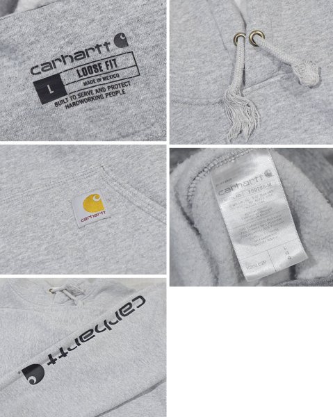 画像2: ビンテージ【カーハート】【Carhartt】【袖プリント】【プルオーバーパーカー】【グレー】【サイズL】 (2)