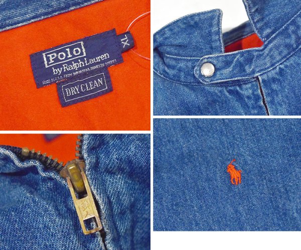 画像3: 【90’s】【ビンテージ】【USA製】【ポロ ラルフローレン】【Polo Ralph Lauren】【裏地フランネル】【デニムブルゾン】【サイズXL】 (3)