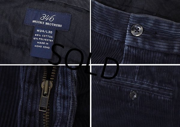 画像2: 【90’s】ビンテージ【ブルックスブラザーズ】【BROOKS BROTHERS】【346】【ネイビー】【コーデュロイパンツ】【W34×L30】  (2)