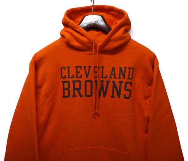 画像3: 【80’s~】ビンテージ【USA製】【ラッセル】【Russell】【CLEVELAND BROWNS】【NFL】【プルオーバーパーカー】【オレンジ】【サイズM】  (3)
