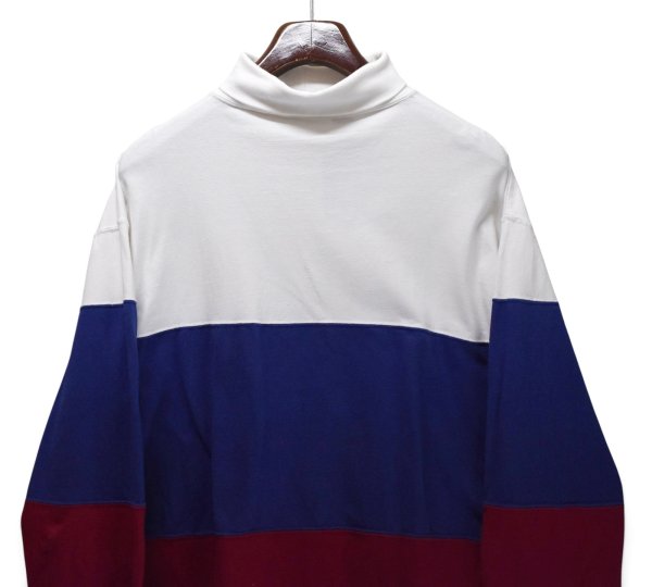 画像3: 【00’s~】【STARS&STRIPES】スターズ＆ストライプス【白×青×赤】【トリコロール】【タートルネック】【ロンT】【サイズL】  (3)