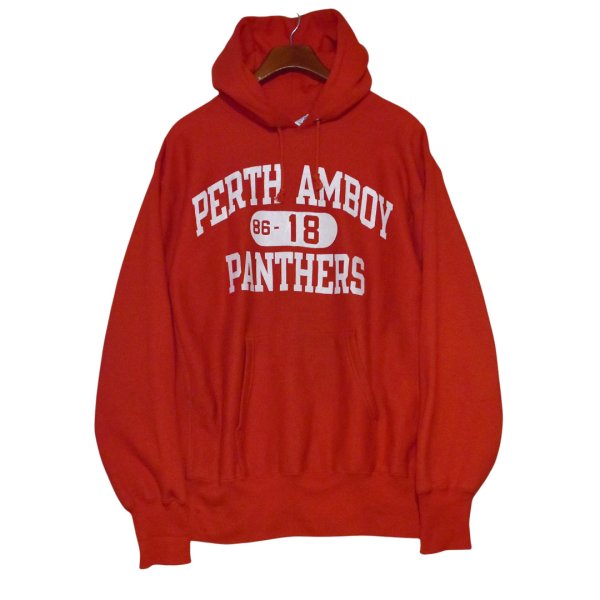 画像3: 【程度良好】【80’s】【USA製】ビンテージ【チャンピオン】【Champion】【REVERSE WEAVE】【PERTH AMBOY PANTHERS】【パーカー】【赤】【サイズXL】 (3)
