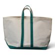 画像3: 程度良好【80’s】【USA製】【ビンテージ】【エルエルビーン】【L.L.Bean】【ボートアンドトート】【生成り×緑】【トートバッグ】  (3)