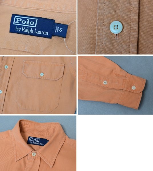 画像2: 【ポロ ラルフローレン】【Polo Ralph Lauren】【オレンジ】コットン×シルク 長袖シャツ【サイズS】  (2)