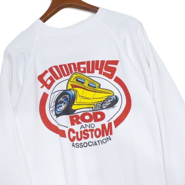 画像3: 【デッドストック】【90’s】【USA製】【ヘインズ】【Hanes】【Goodguys】【ROD AND CUSTOM ASSOCIATION】【ホットロッド】【両面プリント】【スウェット】【白】【サイズL】 (3)