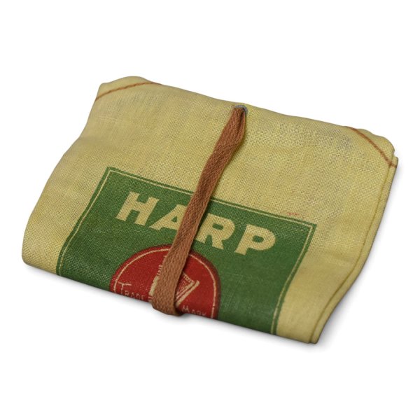 画像6: ほぼ未使用【40’s】ビンテージ【HARP PLUG CUT】【アドバタイジング】【タバコポーチ】タバコケース【布製】ベージュ×緑  (6)