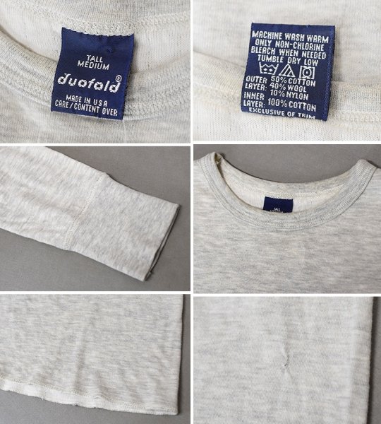 画像2: 【90’s】ビンテージ【USA製】【Duofold】【霜降りグレー】【クルーネック】【ロングTシャツ】【サイズM】  (2)
