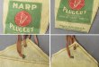 画像2: ほぼ未使用【40’s】ビンテージ【HARP PLUG CUT】【アドバタイジング】【タバコポーチ】タバコケース【布製】ベージュ×緑  (2)