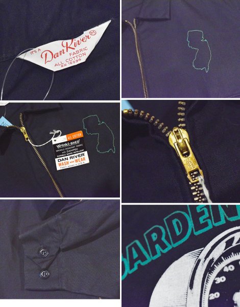 画像2: 【デッドストック】【USA製】ビンテージ【DAN RIVER】【GARDEN STATE HI-WINDERS】【刺繍】【ワークジャケット】【黒】  (2)