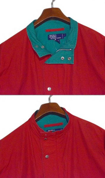 画像3: ビンテージ【ラルフローレン】【Ralph Lauren】【Polo】【ジップアップジャケット】【赤×緑】【サイズL】  (3)