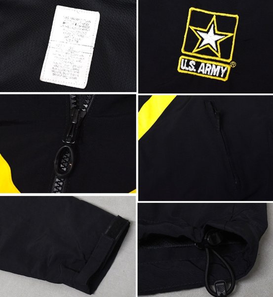 画像2: 【ビンテージ】【米軍実物】【U.S. ARMY】【APFU】【フィジカルユニフォーム】【トレーニングジャケット】【黒×黄】【サイズM-R】  (2)