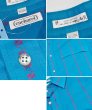 画像2: ビンテージ【キャシャレル】【cacharel】【青×赤】【幾何学模様】【長袖シャツ】【サイズM】 (2)