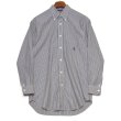 画像1: ビンテージ【ノーティカ】【nautica】【黄×グレー】【ピンストライプ】【ボタンダウンシャツ】【サイズS】 (1)