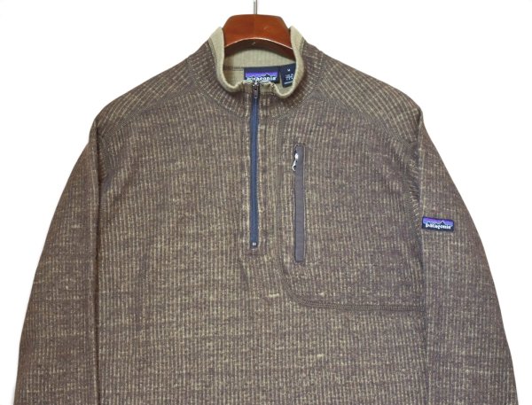 画像4: 【00’s】【USA製】【パタゴニア】【Patagonia】【オリーブ×黄緑】【縦編み】アルピニストセーター【ハーフジップフリース】【サイズM】  (4)