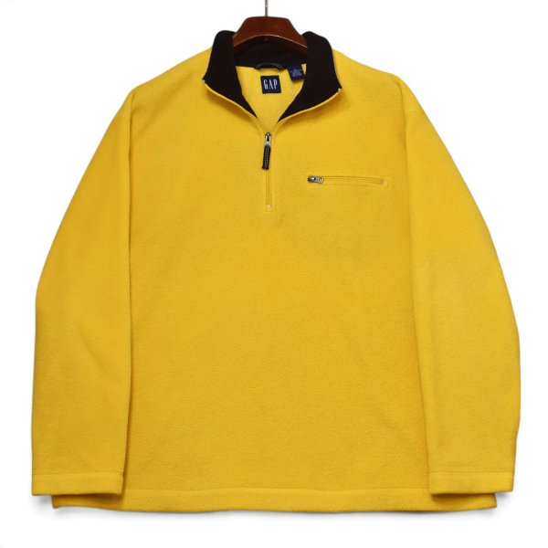 画像1: 【90’s】ビンテージ【オールドギャップ】【GAP】【GAP ATHLETIC】【黄色】【ハーフジップフリース】【サイズXL】  (1)