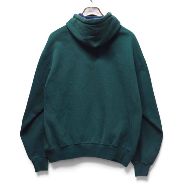 画像4: 【90’s】【ビンテージ】【USA製】【ラッセル】【Russell】【ヘンリーネックパーカー】【グリーン】【無地】【ワッフル裏地】【サイズXL】 (4)