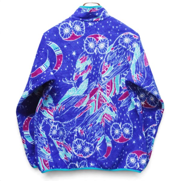 画像4: 【2016年】【パタゴニア】【Patagonia】【シンチラスナップT】【フクロウ柄】【パープル×エメラルド】【サイズL】 (4)