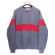 画像1: 【90’s】【ビンテージ】【USA製】【ラッセル】【Russell】【前V】【チャコール×赤】【切り替え】【クルーネックスウェット】【サイズXL】  (1)