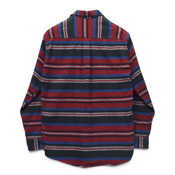 画像3: 【ジェイクルー】【J.CREW】【ポルトガル製】【赤×黒×青】【ボーダー】【フランネルシャツ】【サイズS】  (3)