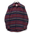 画像1: 【ジェイクルー】【J.CREW】【ポルトガル製】【赤×黒×青】【ボーダー】【フランネルシャツ】【サイズS】  (1)