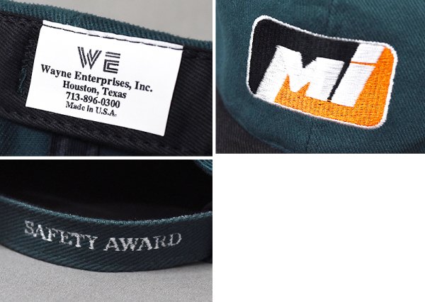 画像2: 【デッドストック】【USA製】【SAFETY AWARD】【企業ロゴ】【緑×黒】【コットン】【BBキャップ】  (2)