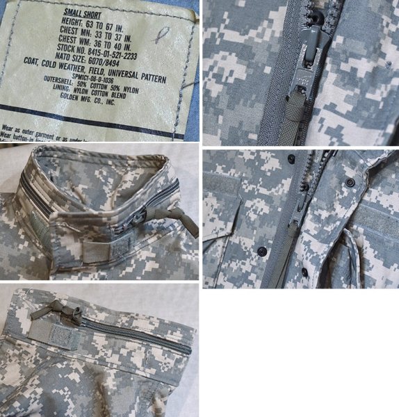 画像2: 【ほぼ未使用】【米軍実物】【U.S.ARMY】【ACU】【M-65】【デジタルカモ】【フィールドジャケット】【S-SHORT】  (2)