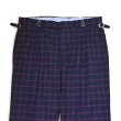 画像4: 【ブルックスブラザーズ】【Brooks Brothers】【紺×赤チェック】【1タック】【スラックス】【サイドアジャスター】【W34】  (4)