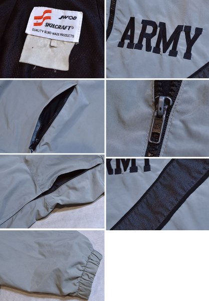 画像2: 【米軍】【US ARMY】【IPFU】【SKILCRAFT】スキルクラフト【ARMY刺繡】【グレー×黒】フルジップ【ナイロンジャケット】【サイズXL程度】  (2)