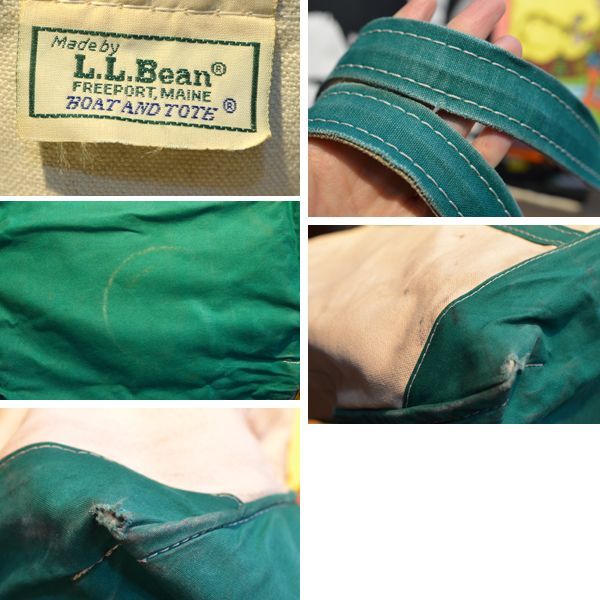 80´s 2色タグ耳付き】LL Bean トート グリーン-