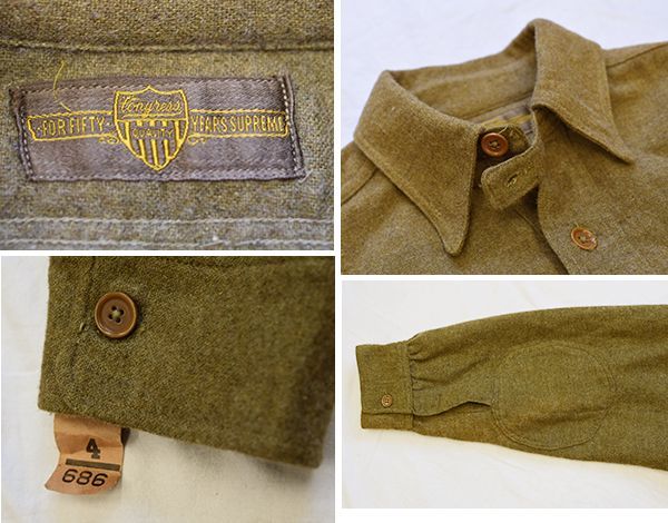 30's】【ビンテージ】【チンストラップ】【ウールシャツ】 千葉県