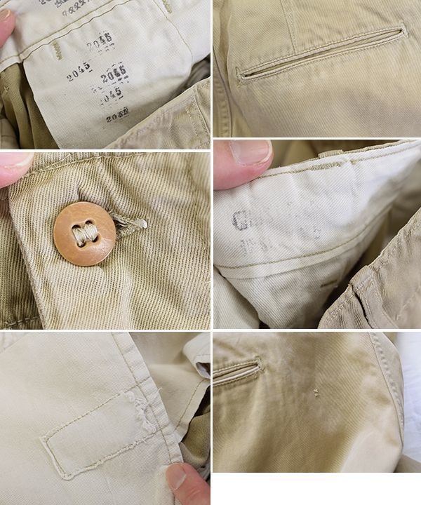 40's】【ビンテージ】U.S.ARMY 米軍実物【45カーキ】【チノパンツ 