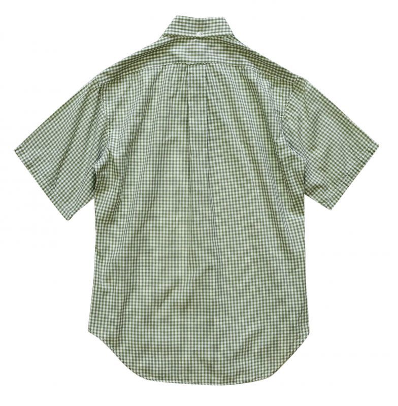 70 S ビンテージ マクレガー 白 緑 ギンガムチェック ｂｄシャツ 半袖シャツ サイズｓ 八千代の古着屋