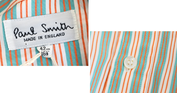 イングランド製 ポールスミス 長袖シャツ ストライプシャツ サイズｌ 16 1 2 八千代の古着屋