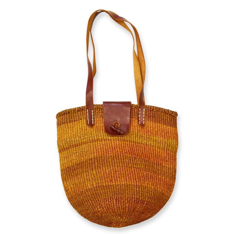 ビンテージ】【ジュート×レザー】【ストローバッグ】かごバッグ  