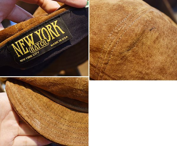 USA製】【ニューヨークハット】【NEWYORK HATCAP Co.】【スエード】【キャスケット】【ハンチング】【サイズＬ】【58ｃｍ程度】  千葉県八千代市勝田台の古着屋ノーウェイホーム