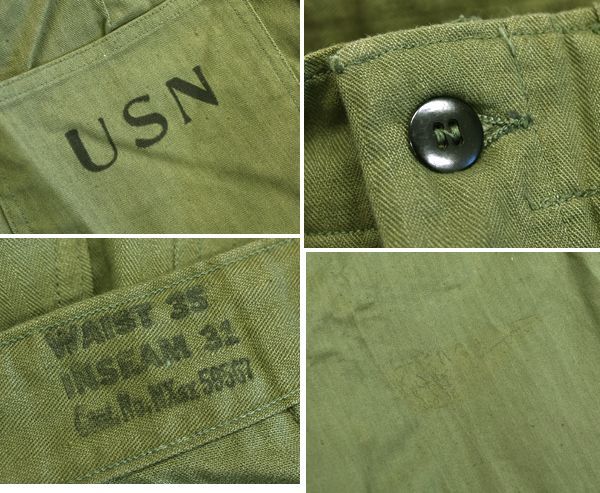 【即決価格中6→】実物希少【日本人サイズ】40's N-3 HBT USN