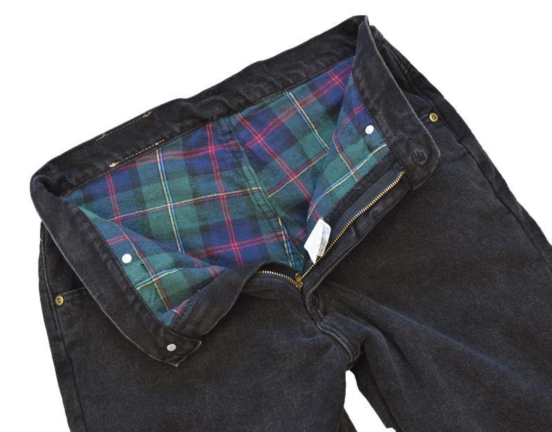 USA製】【L.L.bean】LLビーン【黒】【チェック裏地付き