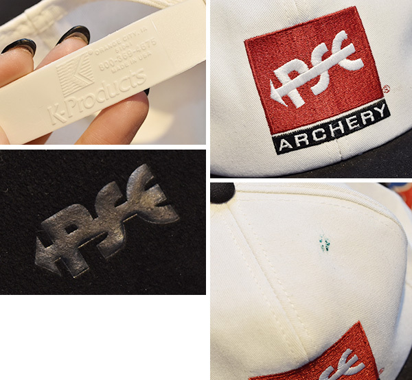 USA製【ビンテージ】【PSE ARCHERY】【白×黒】【ベースボールキャップ