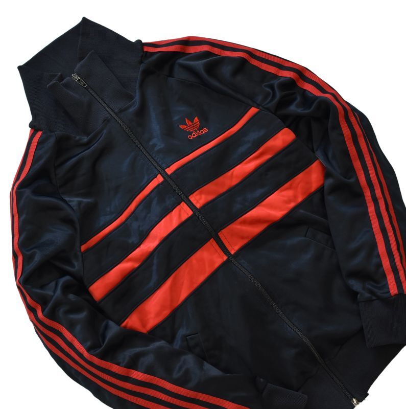 ゆったりサイズ 2XL adidas アディダス トラックジャケット 赤 黒