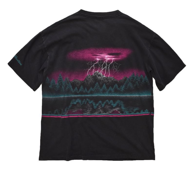 90's【USA製】【ビンテージ】【SIGNAL】【黒】【イナズマプリント 