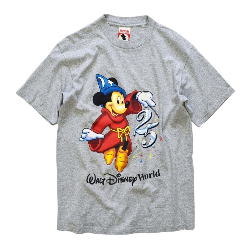 ファンタジアミッキーマウスヴィンテージTシャツグレーM ディズニーワールド