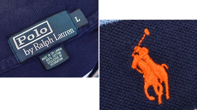 ラルフローレン】【紺×水色×白】【ボーダー柄】【ポロシャツ】POLO