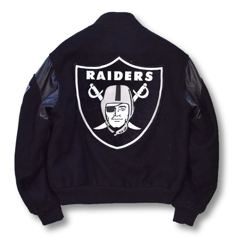 ☆80s〜 RAIDERS Chalk Line スタジャン アメリカ製 NFL-