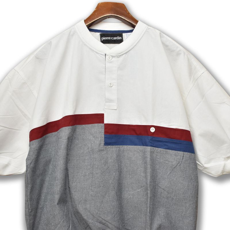 pierre cardin】ピエールカルダン【白×グレーシャンブレー】【赤×青 