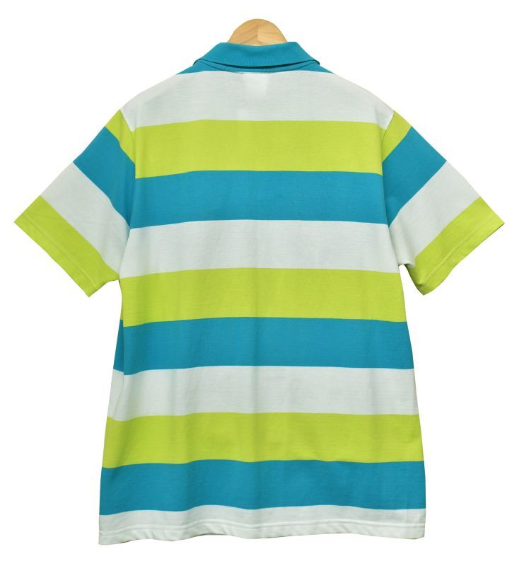【ラコステ】【LACOSTE】【黄緑x白x水色】ボーダー【ポロシャツ】【サイズ6】 【ラコステ】【LACOSTE】【黄緑x白x水色】ボーダー【ポロシャツ】【サイズ6】