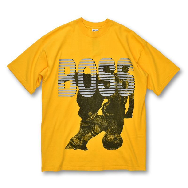 90's USA製【ビンテージ】【黄色】BOSS【Tシャツ】 サイズＸＬ