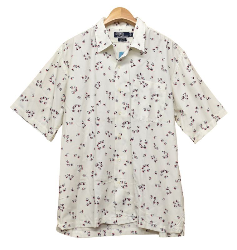 程度良好!!】【ラルフローレン】Ralph Lauren【白】【ヨット模様 
